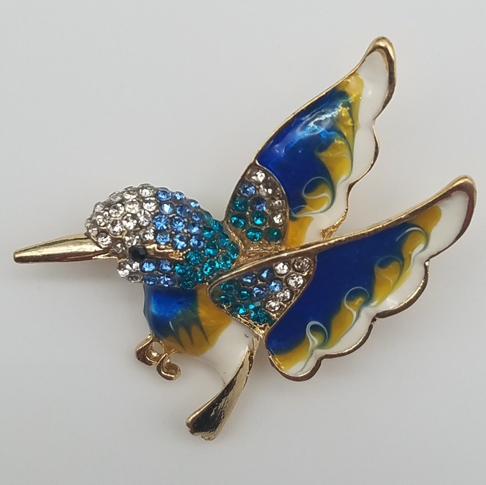 Hummingbird Rhinestone Brooch - Picture 5 of 5
